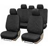 Auto Accessori Lupex Set 9 Pezzi Coprisedili Auto Universali Made in Italy, Tessuto Poliestere, Fodere Protettive Anteriori e Posteriori con Zip per Sedili anche Frazionabili, Jeans Nero