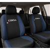Auto Accessori Lupex | Coprisedili Auto Compatibili con Corsa C D E (2000-2019), Colore Nero Blu Scuro, Made In Italy, Tessuto Policotone, Fodere Sedili Anteriori e Posteriori