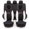 Auto Accessori Lupex Coprisedili Compatibili con 500L (2012 al 2022), Set Anteriori o Completo 13 Pezzi, in Policotone Traspirante MADE IN ITALY (Nero Bianco)