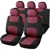 Auto Accessori Lupex - A20 Coprisedili per auto universali, colore Fucsia Nero, tessuto poliestere trapuntato, set fodere protezione sedili anteriori e posteriori, copri-sedile con zip