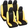 Lupex Shop Auto Accessori Lupex Coprisedili Auto Universali Modello Racing, Set Fodere per Protezione Sedili Anteriori e Posteriori, Compatibili Airbag (Nero - Giallo)