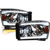 AJHJET Fanali Per Dodge Ram 1500 2500 3500 2006 2007 2008 2009 Barra Luminosa LED Sequenziale Luce Di Avvio-Cromato Ambra Faro Anteriore