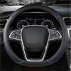 DUDUYANG Coprivolanti Per Auto Per Ford Per Fiesta Per MK7 2000-2006 2007 2008 2009 2010 2011 2012 2013 2014 2015 2016 2017 2018 2019 2020 Coprivolante Copri Volante (Size : BLUE D SHAPE)