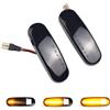 Hacreyatu Indicatore di direzione a LED per F-iat Panda Punto Evo Stilo Qubo P-eugeot C-itroen Lancia Musa(350) (Nero)