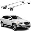 OMAC Barre Portatutto Alluminio TÜV geprüft per Volvo XC60 I 2009-2017 - per Rail Tetto Integrati - T Nut - Max 100 kg - 2 Schlösser Argento