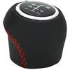 VAVGKDKPZB Pomello Dellautomobil Per Fiat Per Grande Per PUNTO Per EVO Per PUNTO 2012 Auto 5 Velocità Pomello Del Cambio Shfiter Leva Bastone Coperto Accessori In Pelle Leva Pomello Cambio(Red Line)