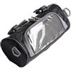 Fancylande Borsa Portaoggetti per Moto, Custodia Trasparente Supporto Manubrio, Nero Impermeabile
