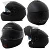 A-Pro Casco Moto Modulare Sport Apribile Touring Visiera Parasole Nero Opaco XS