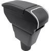 KAERGK Scatola portaoggetti a doppio strato per console centrale Hyundai i10 2021 2022 2023 con portabicchieri, accessori per bracciolo, nero