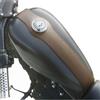 SPAAN Copriserbatoio marrone compatibile con Harley Davidson Sportster 3,3 galloni