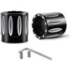 KATUR Cappuccio nero per coperchio assale anteriore CNC Profondità di taglio a contrasto Assale anteriore Copridado Dado Bullone per Har ley Dyna V-Rod Touring Sportster XL883 XL1200