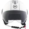BHR Casco Demi-Jet, Casco Scooter 835 SPECIAL, Cool White, XS | Omologato ECE 22.06, Visiera a Occhiale Antigraffio, Sgancio Micrometrico e Guanciali Removibili, Uomo e Donna