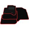 Generico Tappetini compatibili con Citroen C3 Picasso 2009-2025, bordo rosso, kit tappetini auto personalizzati, set tappeti in velluto, tappeto auto