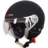 X.ONE ACCESSORI SRL CASCO CASCHI PER SCOOTER MOTO JET SIRIO OMOLAZIONE ECE 22.05 CERTIFICAZIONE EUROPEA (L, NERO)