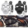 VATIGER Campanaccio per corno teschio in alluminio per moto per Harley Dyna Sportster Softail V-Rod Glide 1992 (Cromo)