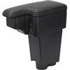 YJYWZH Bracciolo Centrale per Fiat 500 (2007-2011) Compatibile con Freno a Mano, con 5 Porte USB Doppio Vano Portaoggetti, Coperchio Scorrevole