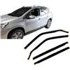 J&J AUTOMOTIVE HEKO Deflettori per Peugeot 2008 2013-2018, 4 pezzi | 4 deflettori HEKO per Peugeot 2008, PMMA 3 mm, fumé, canale del finestrino.
