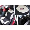 Italfodere - Coppia Coprisedili Anteriori Compatibili con Fiat 500X - Cotone Accoppiato - Fatti a Mano - Eleganti e Resistenti - Accessori Auto Interno - Made in Italy - Panna/Nero