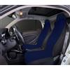 Rebeca Shop® Coprisedili Anteriori compatibili per Smart fortwo, prima, seconda e terza serie, W450 W451 W453, Set di 2 foderine banda centrale colorata (Blu/Nero, Smart Fortwo)