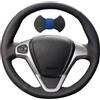 Shining wheat Coprivolante in pelle nera per Ford Fiesta 2008-2013 Ecosport 2013-2016 (Linea blu)