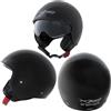 A-Pro Casco Jet Demi Scooter Moto Omologato ECE 22-06 Visiera Parasole Nero M