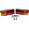 G.L.D. Forniture Kit Fanali dx e sx posteriori con luce targa per Trattori Carrelli Rimorchi Con lampadine
