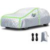 Generic Copertura Anti-Grandine Invernale per Auto per Fiat Stilo 3-door (2001-2007) Telo Copri con Cerniera,Resistente a Grandine,Neve,Gelo e Vento,Con Corde antivento,Strisce riflettenti