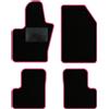 QUEMAR Tappetini Auto compatibili con 500X / Kit Tappeti in Moquette e Gomma su Misura (Set 2 Anteriori + 2 Posteriori)/ Ricami e Colori Personalizzati (Bordo Rosa, 0 Ricami)