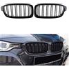 GSRECY Nero lucido per F30 F31 2012-2018 Serie 3 318d 320d 330d 320i 328i 335i 335i xDrive Twin FIns Paraurti Kindey anteriore Griglia Coppia grill