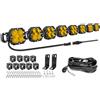 Willpower Barra LED Fuoristrada 132cm 12V 24V Faro Faretto LED per Auto | Luci da Lavoro Collegabile, 52 240W 20,000LM, Con 12V DT Cablaggio, 3500K Giallo, per Trattore Barca 4x4 Camion Quad Offroad