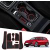 Ruiya per VW Golf 7 7.5 R GTD GTI GTE 2014-2020 Antiscivolo Interno Tappetini,Tappetini in Gomma per Auto Tappetino Bracciolo Protezione Scanalatura Porta Interni Tappetini Gomma Golf 7 Accessori
