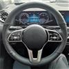 HABRAT Coprivolante Auto per Mercedes per Benz Classe A W177 Classe B W247 Classe C W205 Classe CLS Coprivolante Auto in Pelle Nera Cucito A Mano Copertura Volante Auto(Linea Blu)