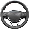 PEYNIR Coprivolante per auto in pelle nera cucito a mano, per Toyota Rav 4 2013 2014 2015 Coprivolante traspirante fai-da-te