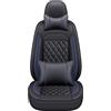 NOBQUA Coprisedili Auto Universali per 5 Posti in Vera Pelle-Compatibili con Volkswagen VW T-Roc Touareg Sharan Jetta ID.3 ID.4 ID.Buzz Arteon Up! - Impermeabili, Set Completo per SUV e Berlina