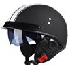 VVPEC Mezzo Casco Jet Caschi Moto Retrò Casco Scodella Portatile, ECE Omologato Mezzo Elmetto da Moto Retrò con Pare-soleil Rétractable per Uomo Donna Biker Cruiser Scooter Touring(1,M(57~58CM))