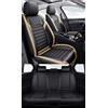 NOBQUA Coprisedili Auto Universali per 5 Posti in Vera Pelle-Compatibili con Mitsubishi Outlander ASX Eclipse Cross - Impermeabili, Antiscivolo-Set Completo per SUV e Berlina