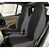 Rebeca Shop® Coprisedili Anteriori compatibili per Smart fortwo, prima, seconda e terza serie, W450 W451 W453, Set di 2 foderine (Nero/Grigio scuro, Senza Logo)