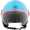 BHR Casco Demi-Jet 835 SPECIAL - Casco Scooter Omologato ECE 22.06 con Visiera a Occhiale Antigraffio - Sgancio Micrometrico e Guanciali Removibili - Azzurro S