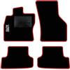 QUEMAR Tappetini Auto compatibili con Golf VII 2012-2019 / Kit Tappeti in Moquette e Gomma su Misura (Set 2 Anteriori + 2 Posteriori) / Ricami e Colori Personalizzati (Bordo Rosso, 1 Ricamo)