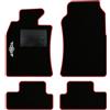 QUEMAR Tappetini Auto compatibili con MINI R50 R52 Cabrio R53 2001-2007/ Kit Tappeti Moquette e Gomma su Misura (Set 2 Anteriori+2 Poster.)/ Ricami e Colori Personalizzati (Bordo Rosso, 1 Ricamo)