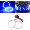 Qasim 1 paio blu 80MM 63SMD COB LED Halo Ring Angel Eyes Led Fendinebbia con paralume 12V 24V