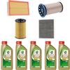 Cormar KIT TAGLIANDO COMPLETO FILTRI + OLIO CASTROL 5W30 COMPATIBILE CON AUDI Q2 2.0 TDI DAL 2016 IN POI