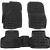J&J AUTOMOTIVE Tappetini Auto in Gomma su Misura per Mitsubishi ASX 2010-2019, Set da 4 Pezzi, Bordo Alto 4 cm, Antiscivolo, Inodore, Colore Nero