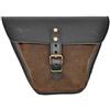 ExMoto Borsa Laterale Tasca da Fianchetto Verde Marrone e Nero in Pelle e Cotone Cerato per Moto Motociletta compatibile con Royal Enfield Interceptor/Continental GT (Brown/Black) - EX MOTO