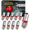 QasimLed Rosse 24V BA9S 5SMD 5050 LED T4W 60LM Car Interior indicatore Laterale Dome Mappa RV luci Targa (Pacchetto di 10)