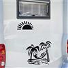 Pimastickerslab Kit 1 Adesivo Stickers Camper al Mare Sole Palma Campeggio Relax -Caravan roulotte- Accessori Decal Scegli Colore cod.1838 (070 Nero, Medium)