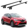 OMAC Barre Portatutto Alluminio TÜV geprüft per Renault Captur II 2019-2026 - per Rail Tetto Integrati - T Nut - Max 100 kg - 2 Schlösser Nero