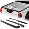 JHCHAN Kit de Protección de 3 Piezas para Toyota Hilux 2021-2026 (Invincible GR Sport) Doble Cabina, Protector de Portón Trasero con Recorte para Maneta y Rieles Laterales LLDPE - Negro Mate (Caja Abierta)