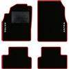 QUEMAR Tappetini Auto per Opel Astra J, Bordo Rosso, 2 Ricami | 2009-2015 / Kit Tappeti Moquette e Gomma su Misura / Set 2 Anteriori + 2 Posteriori / Ricami e Colori Personalizzati