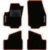 QUEMAR Tappetini Auto compatibili con Opel Astra H 2004-2011 / Kit Tappeti in Moquette e Gomma su Misura (Set 2 Anteriori + 2 Posteriori) / Ricami e Colori Personalizzati (2 Ricami, Bordo Arancio)